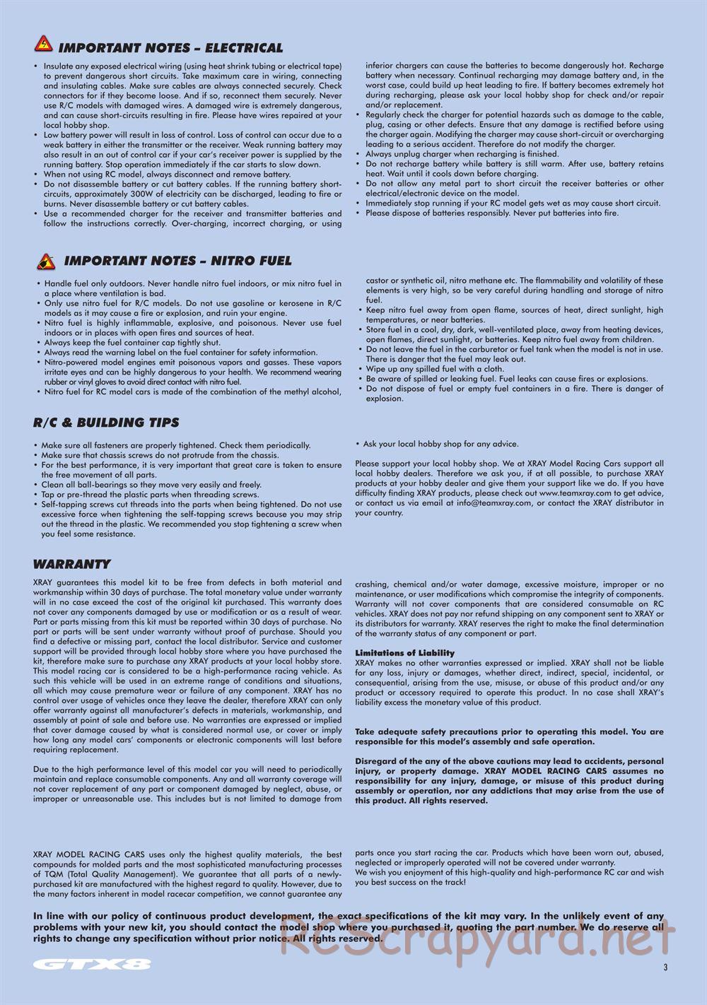 Xray - GTX8 2022 (GTX8'22) - Manual - Page 3