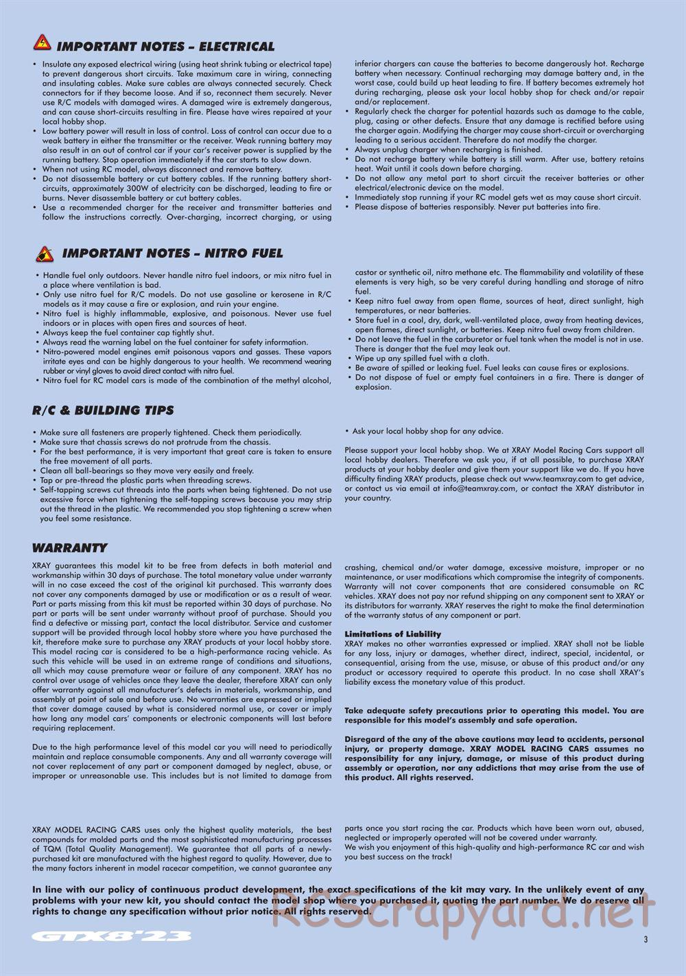 Xray - GTX8 2023 (GTX'23) - Manual - Page 3