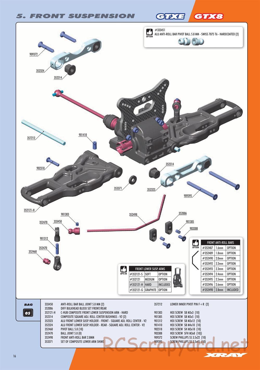 Xray - GTX8.3 2021 (GTX8'21) - Manual - Page 16