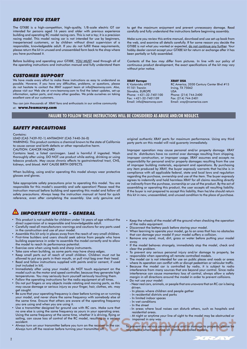 Xray - GTXE 2018 (GTXE'18) - Manual - Page 2