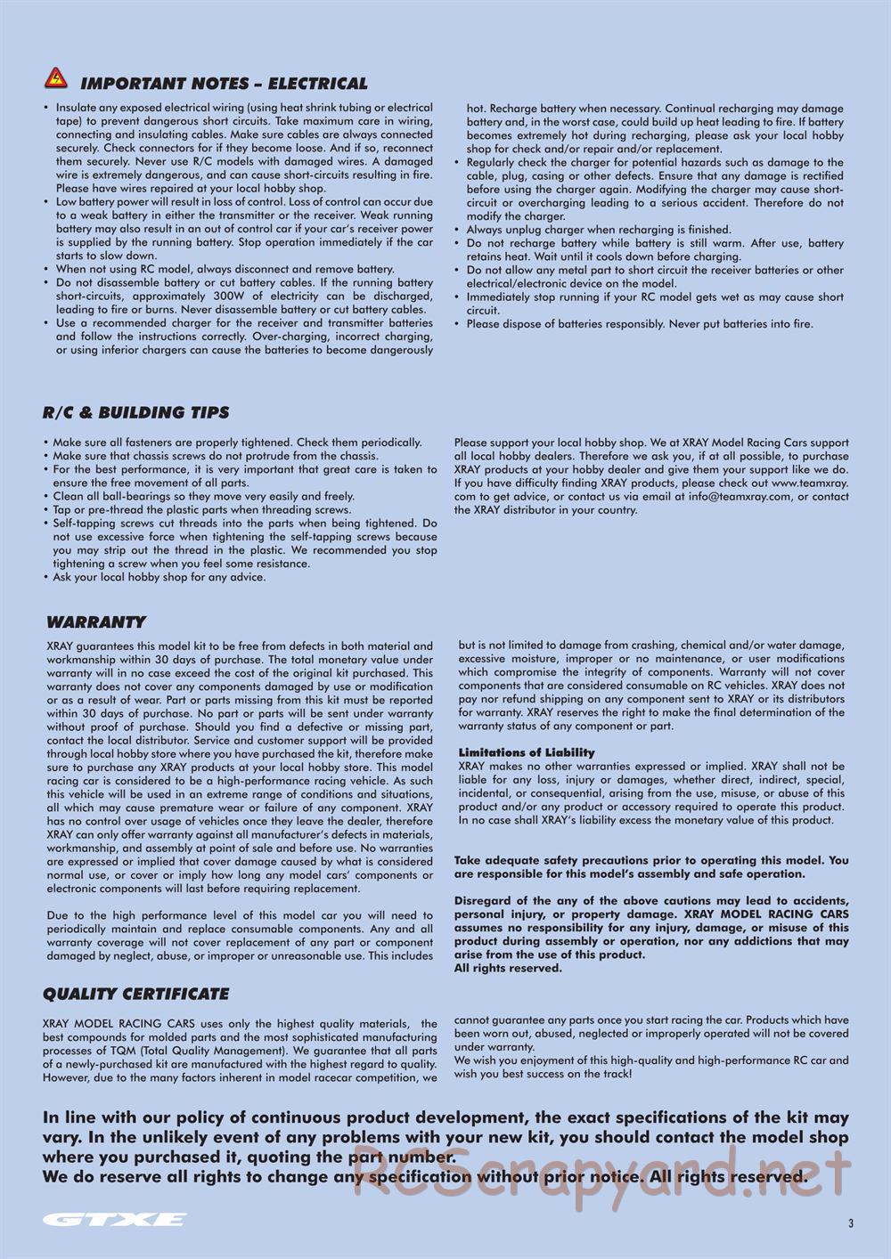 Xray - GTXE 2018 (GTXE'18) - Manual - Page 3
