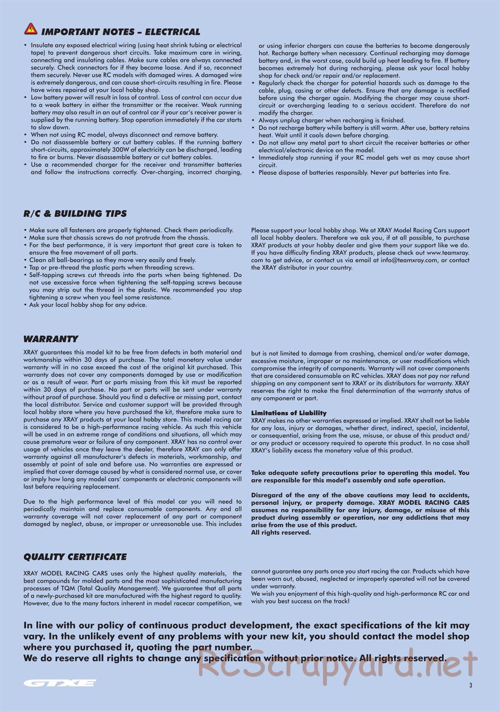 Xray - GTXE 2022 (GTXE'22) - Manual - Page 3