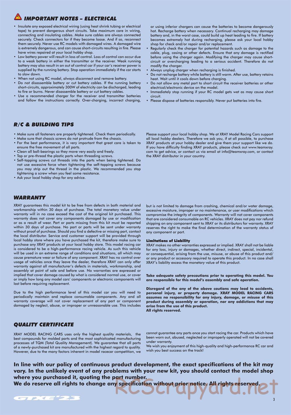 Xray - GTXE 2023 (GTXE'23) - Manual - Page 3