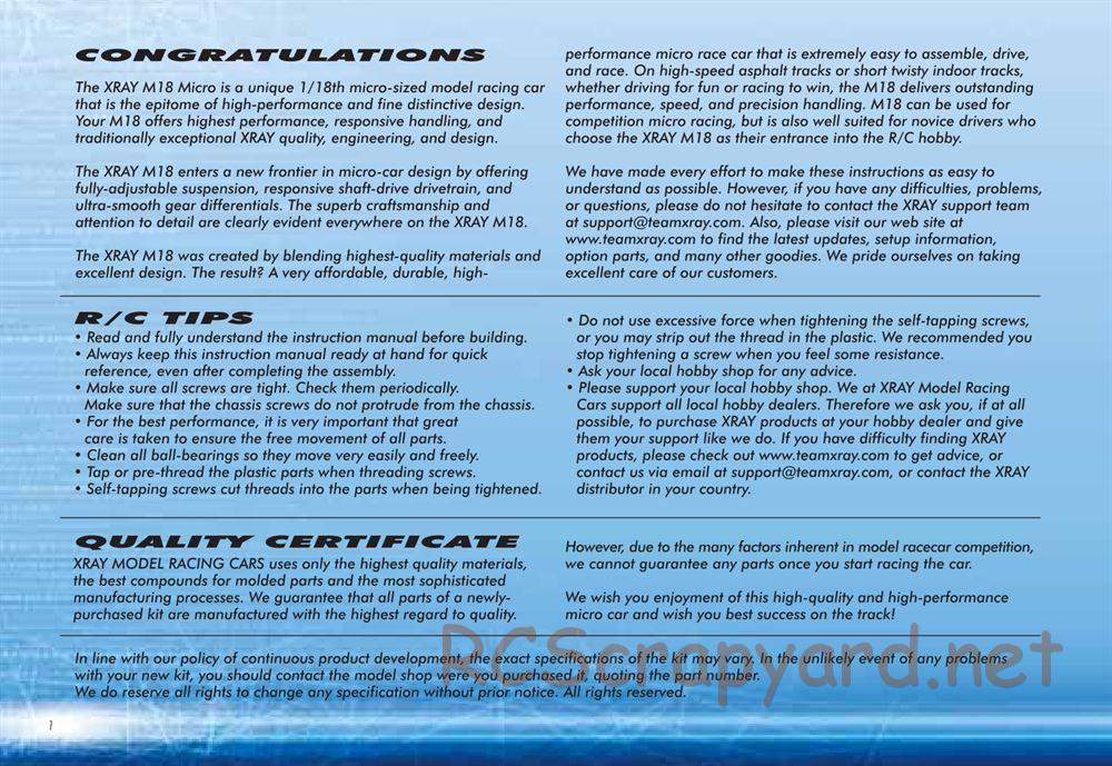 Xray - M18 - Manual - Page 2