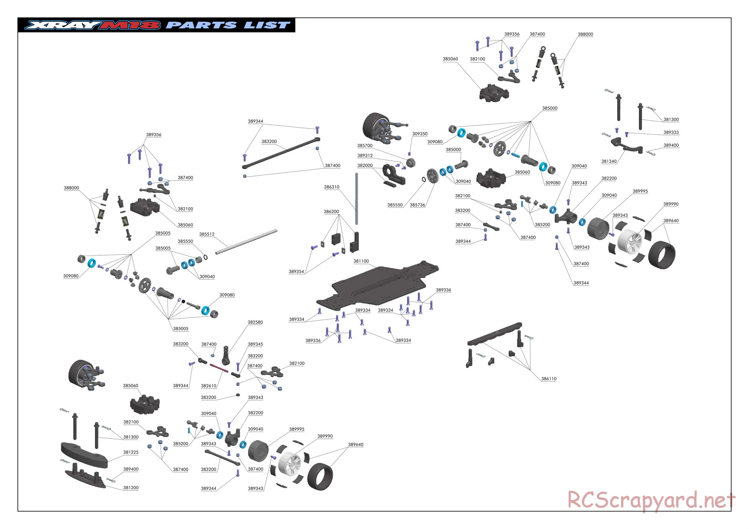 Xray - M18 - Exploded View