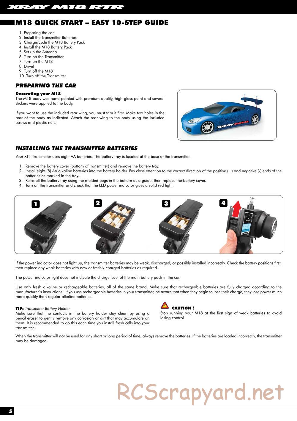 Xray - M18 RTR - Manual - Page 6