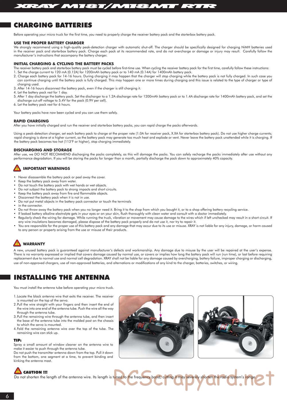 Xray - M18MT RTR - Manual - Page 6
