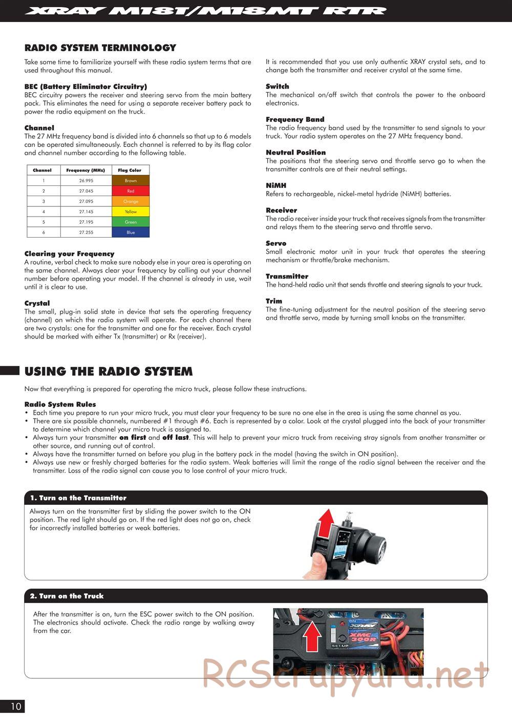 Xray - M18MT RTR - Manual - Page 10