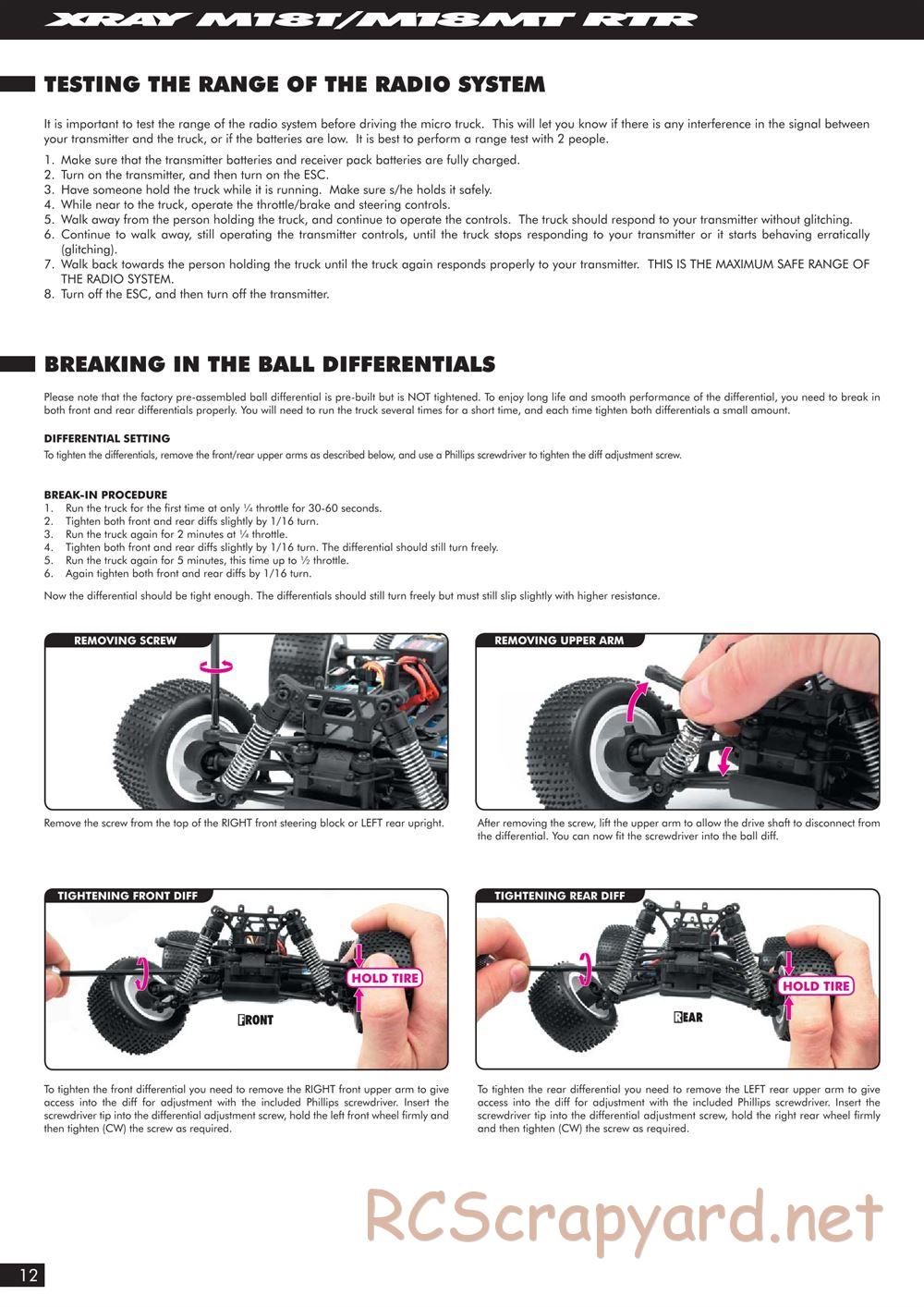 Xray - M18MT RTR - Manual - Page 12