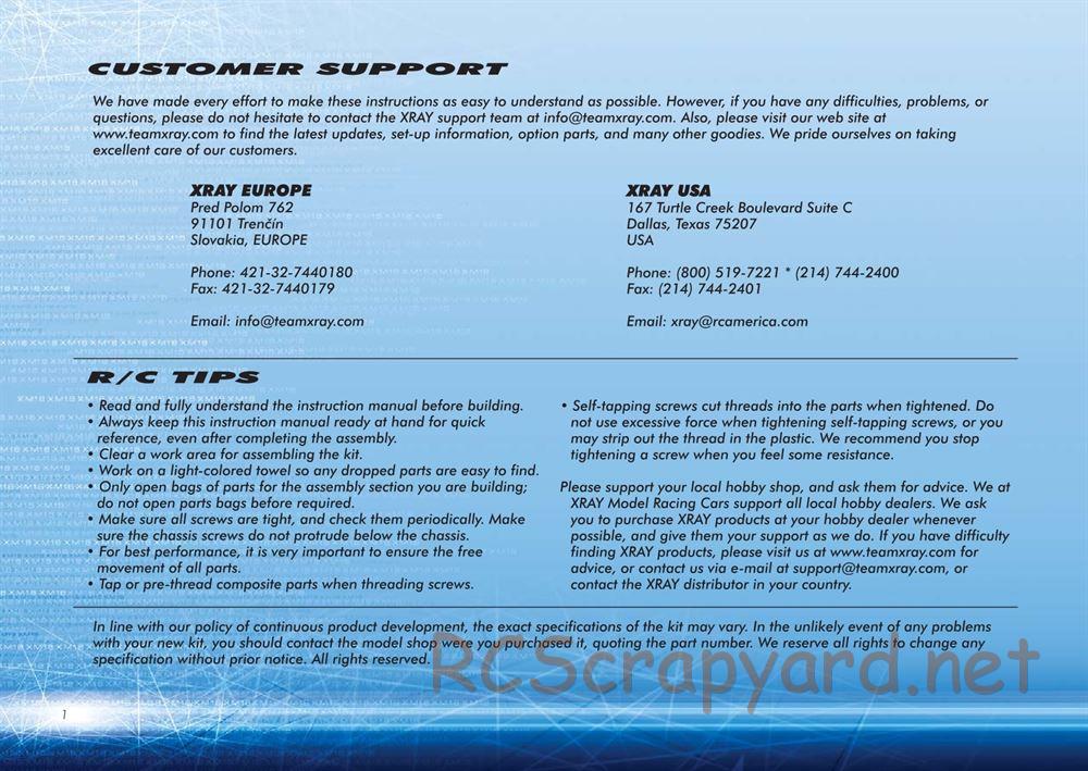 Xray - M18T - Manual - Page 2