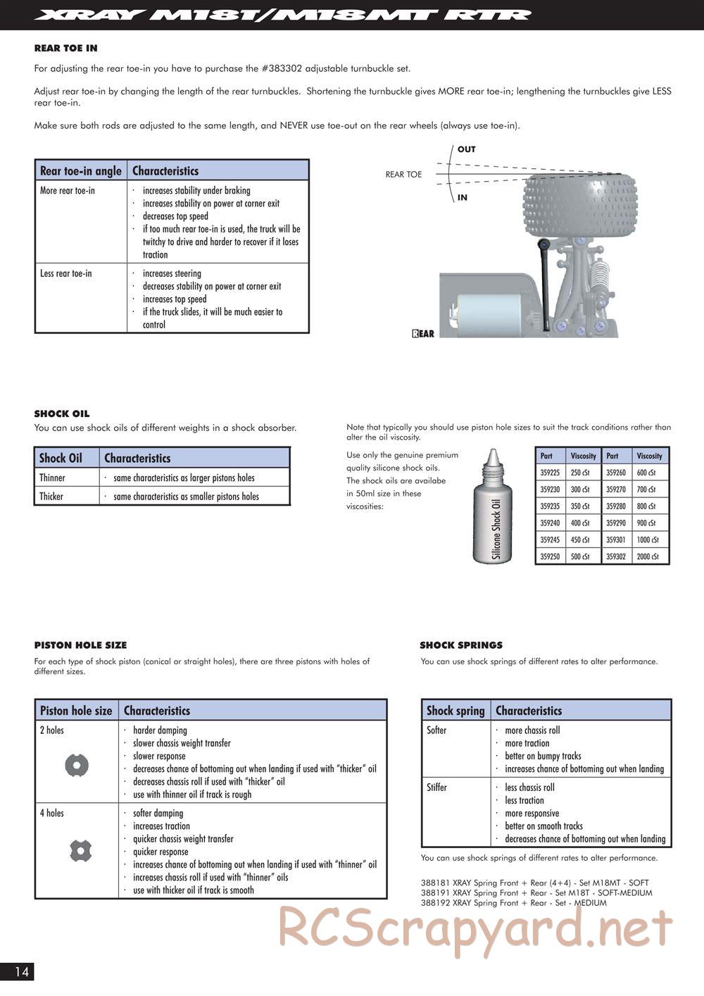 Xray - M18T RTR - Manual - Page 14