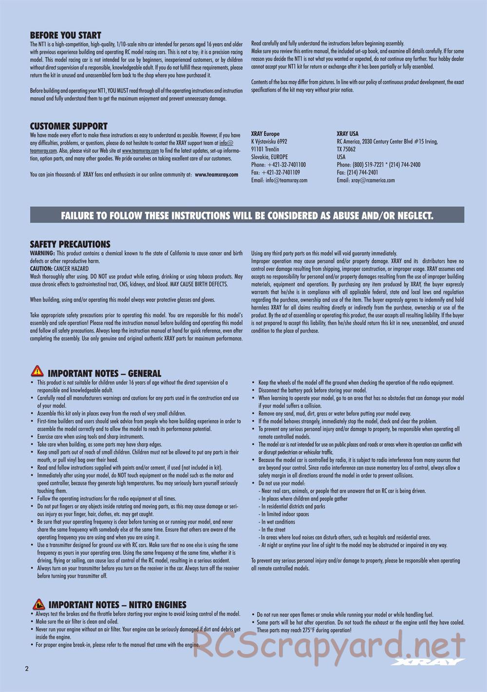 Xray - NT1.2 (2019) - Manual - Page 2
