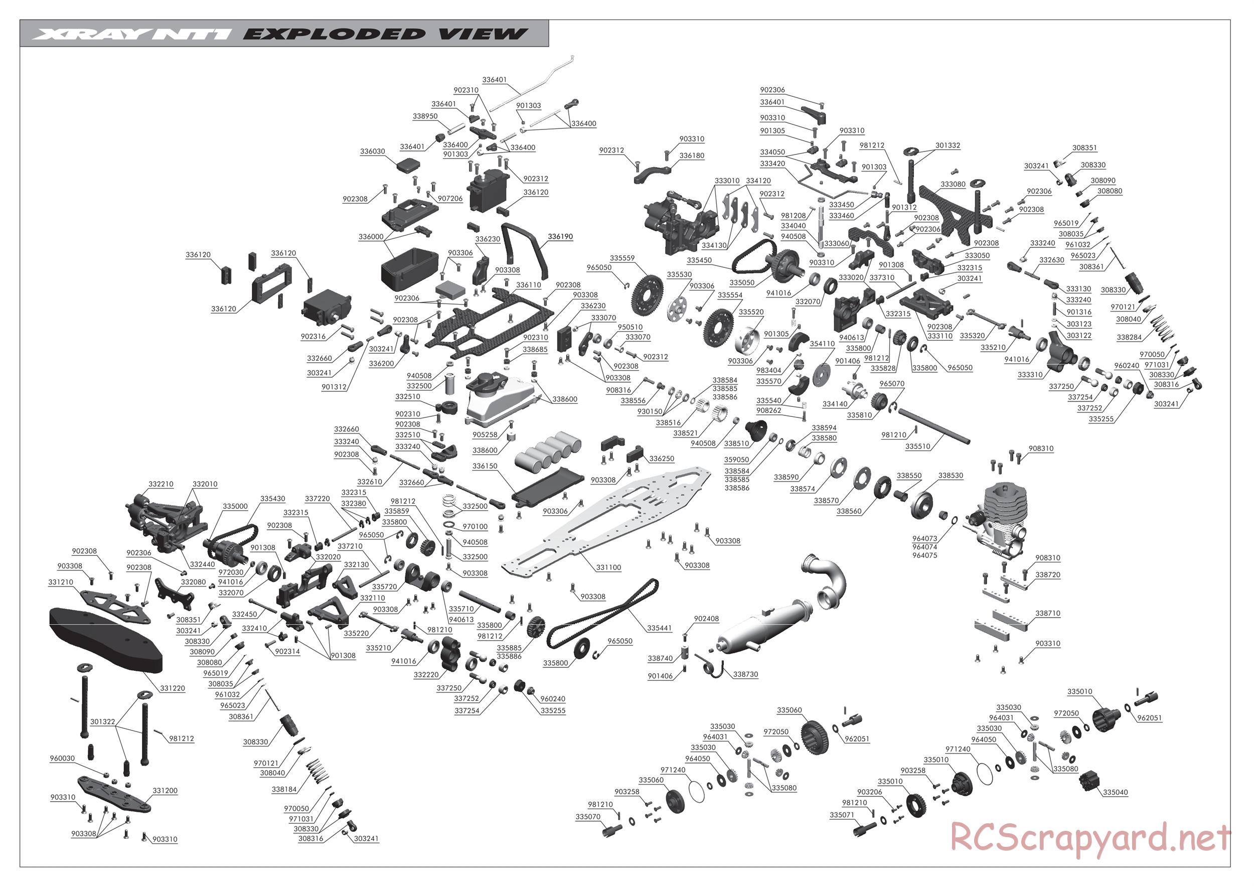 Xray - NT1 2007 Specs (NT1'07) - Exploded View