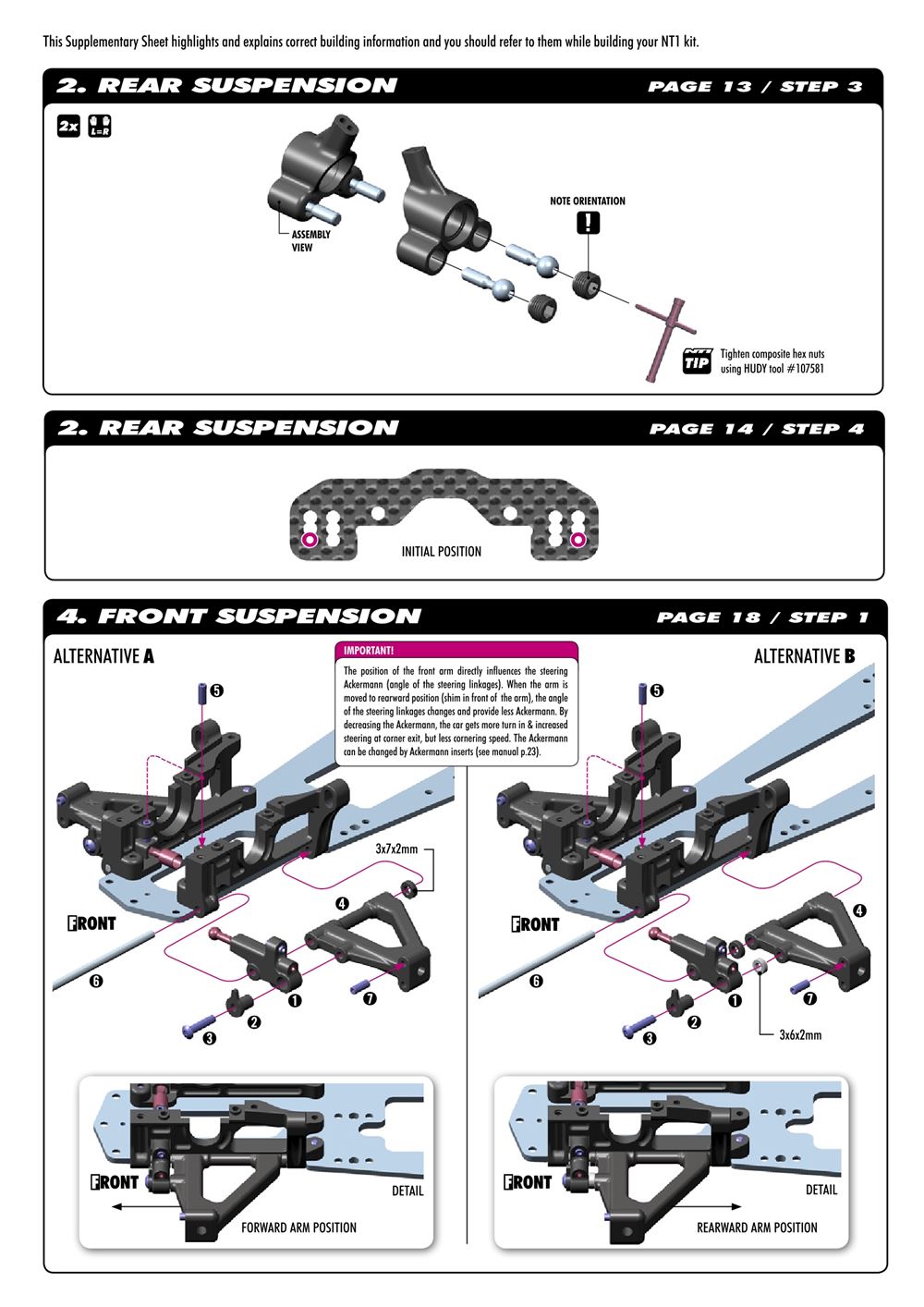 Xray - NT1 2012 Specs (NT1'12) - Supplementary Manual - Page 3
