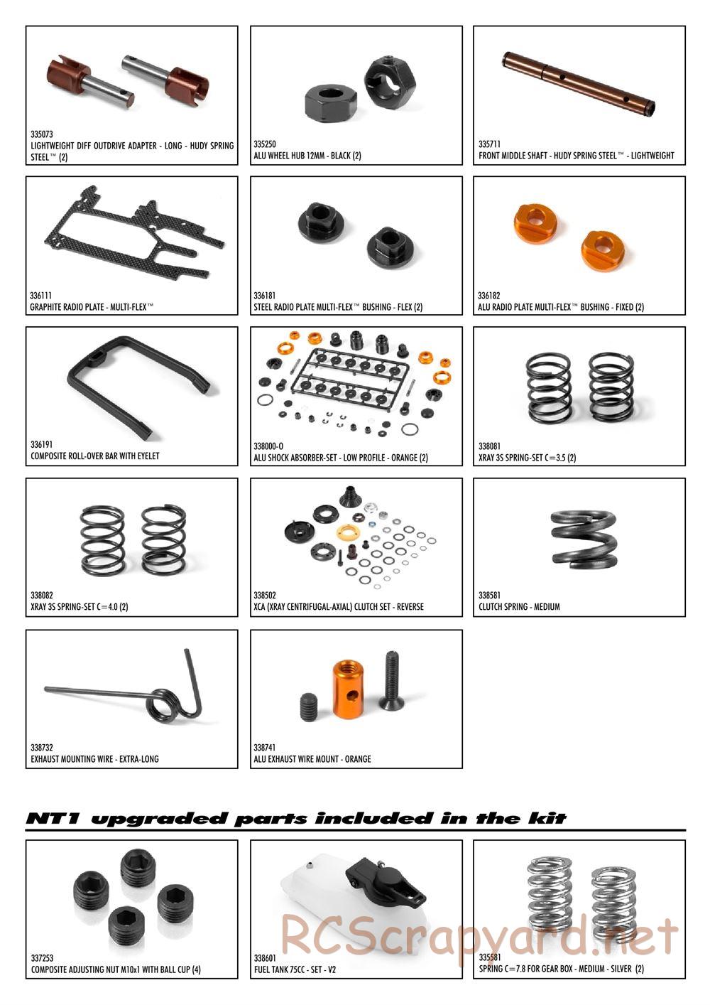 Xray - NT1 2013 Specs (NT1'13) - Supplementary Manual - Page 2