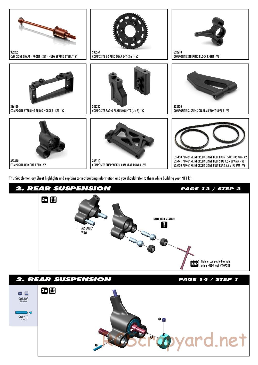 Xray - NT1 2013 Specs (NT1'13) - Supplementary Manual - Page 3
