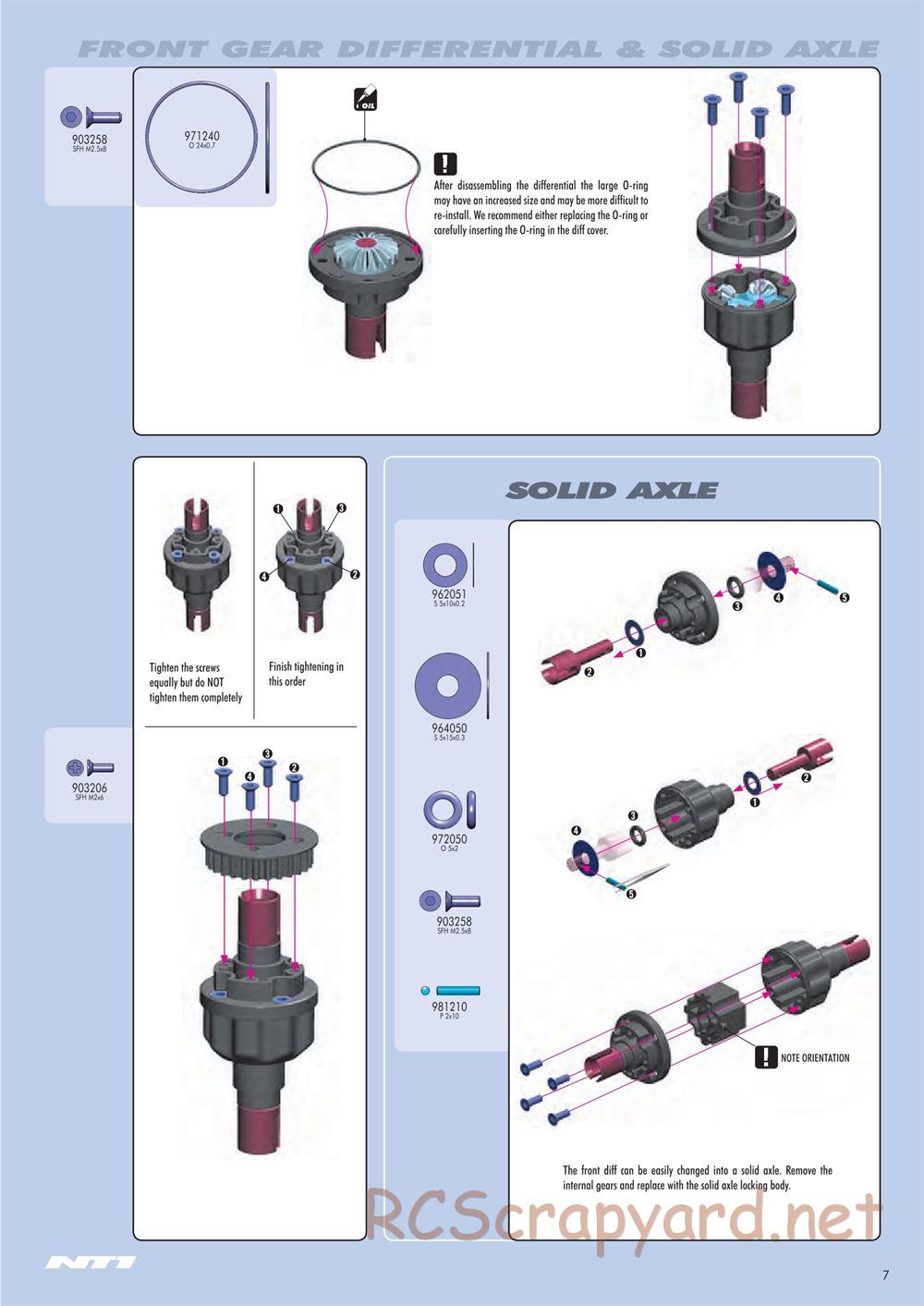 Xray - NT1 2014 Specs (NT1'14) - Manual - Page 7
