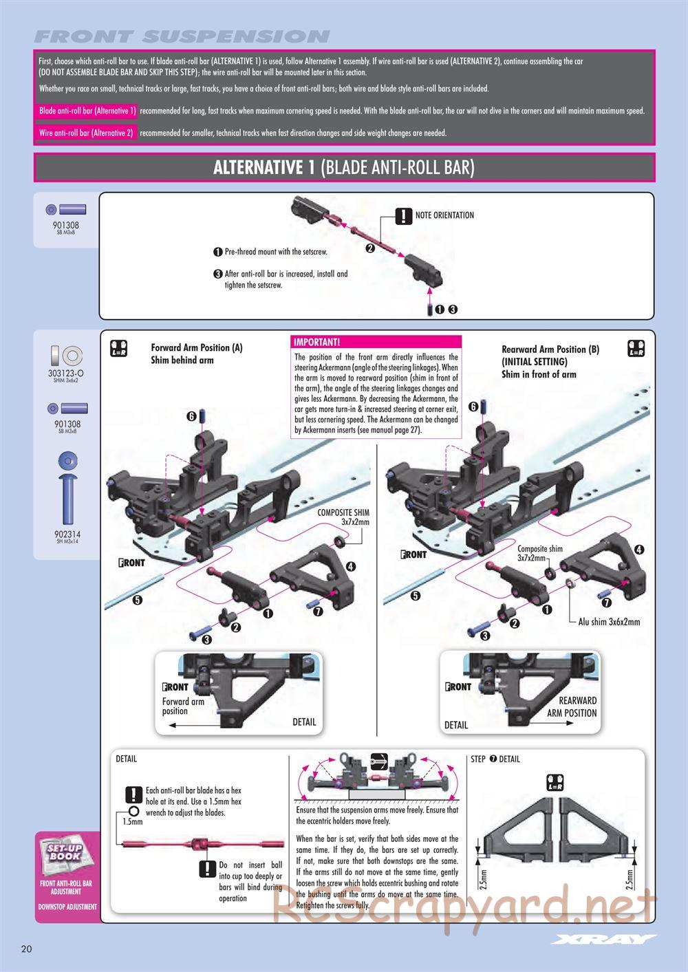 Xray - NT1 2014 Specs (NT1'14) - Manual - Page 20