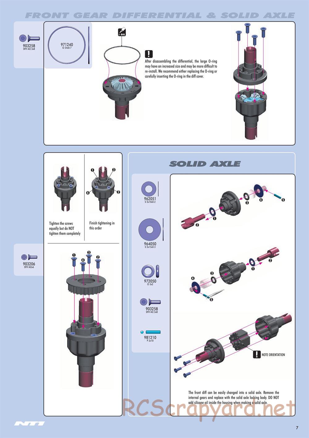 Xray - NT1 2015 Specs (NT1'15) - Manual - Page 7