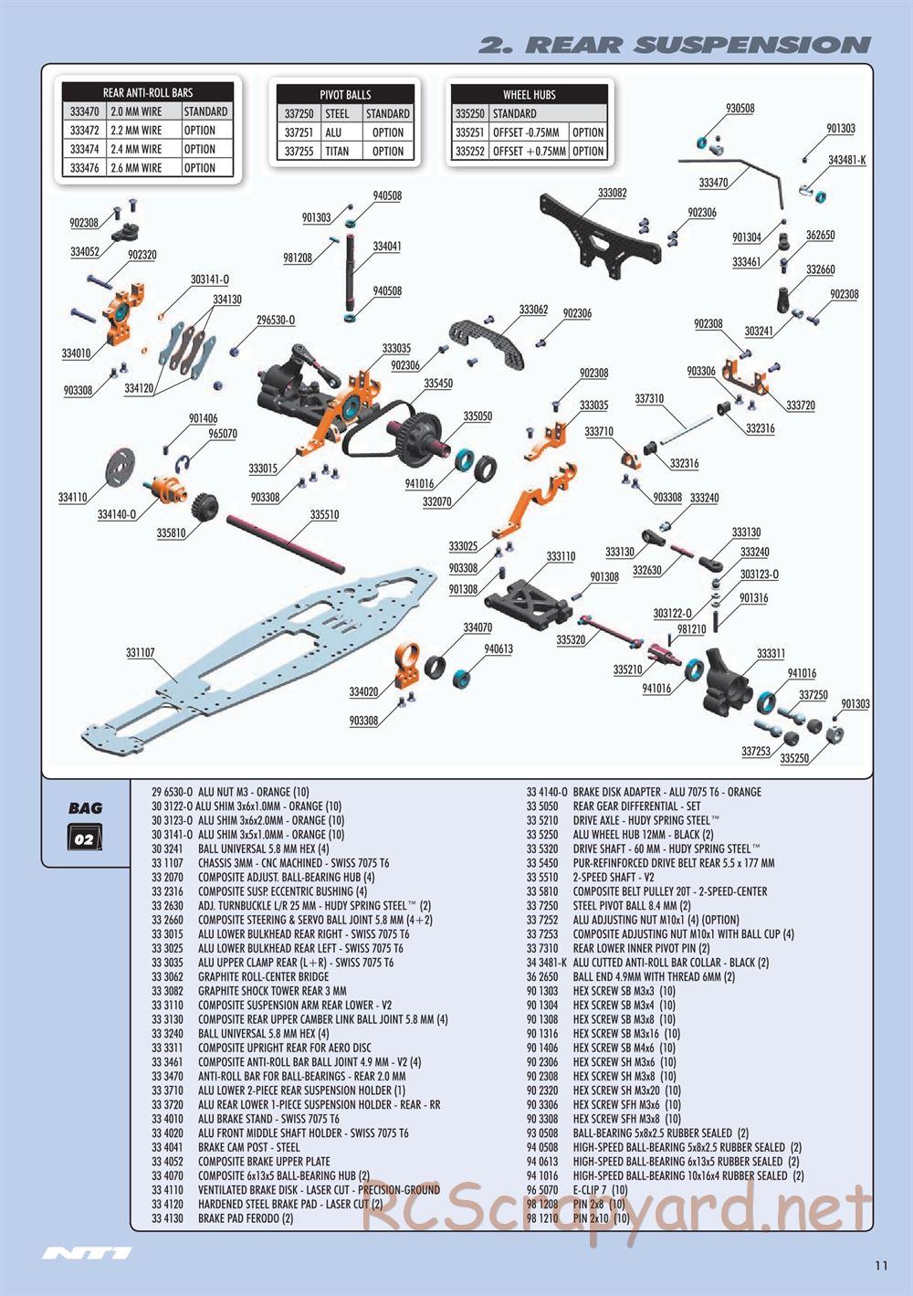 Xray - NT1 2015 Specs (NT1'15) - Manual - Page 11