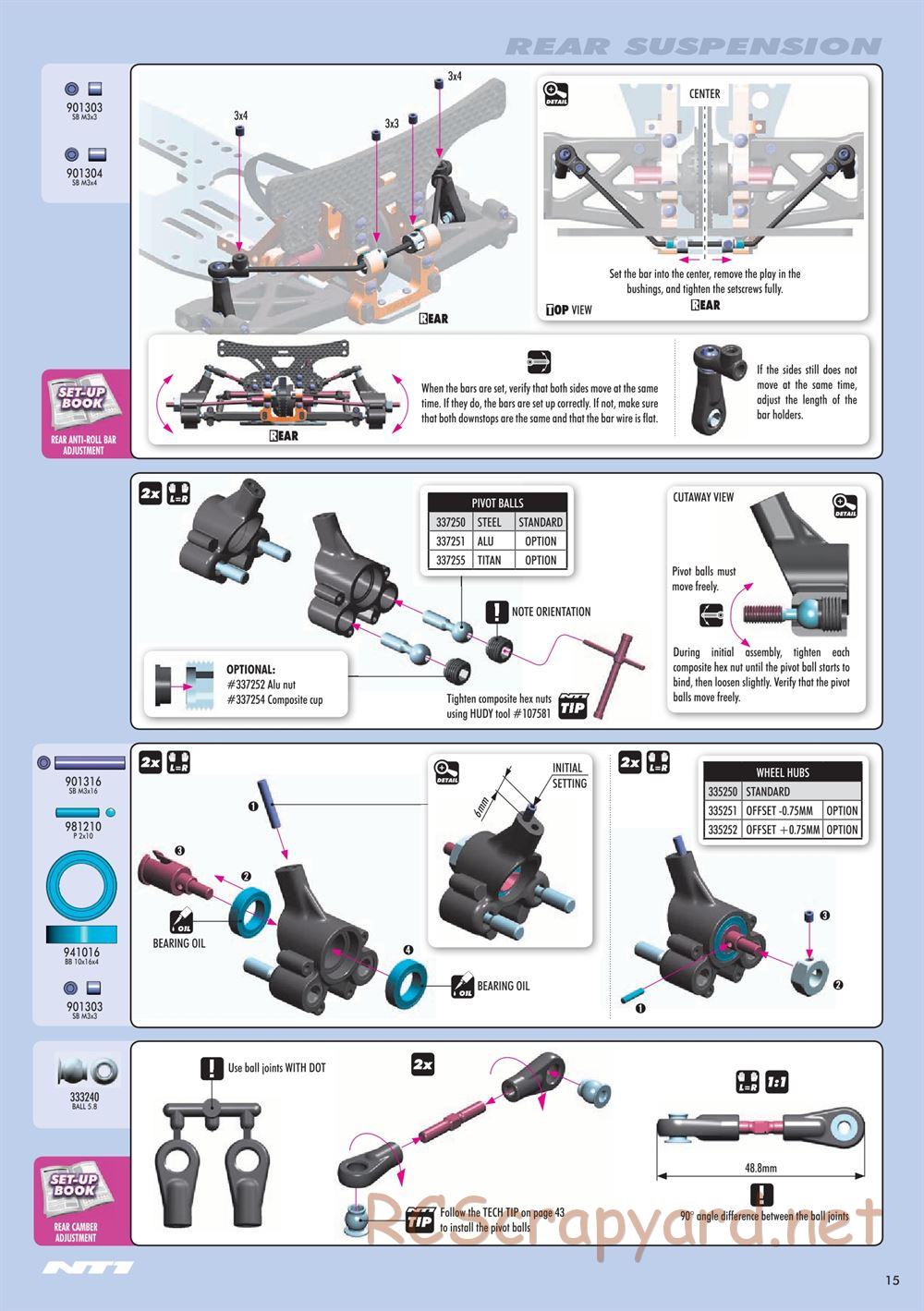 Xray - NT1 2015 Specs (NT1'15) - Manual - Page 15