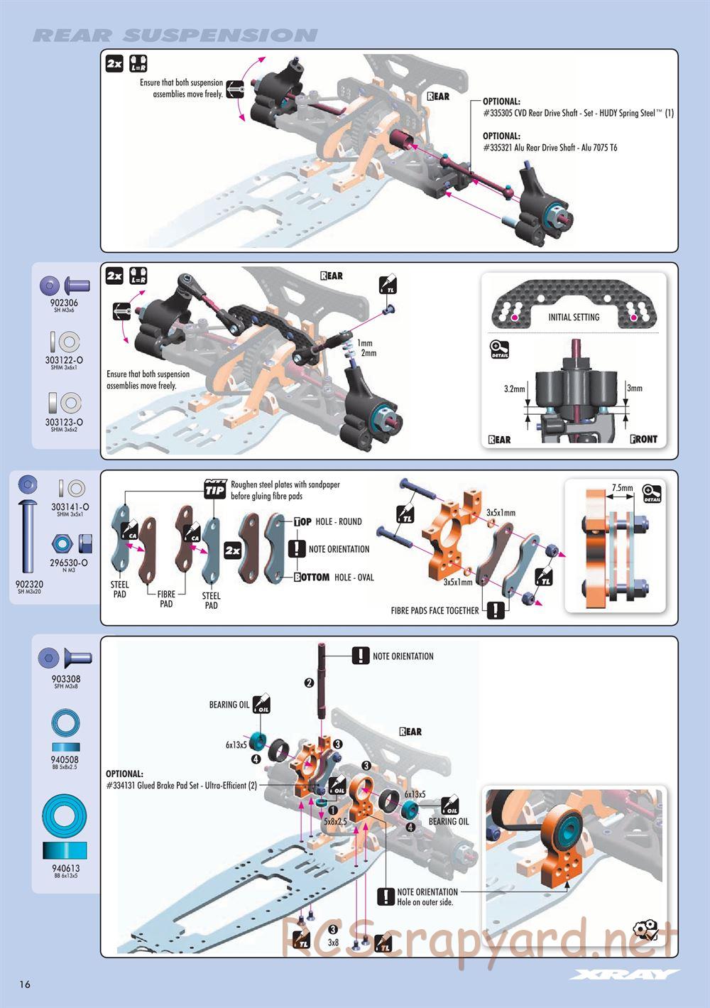Xray - NT1 2015 Specs (NT1'15) - Manual - Page 16