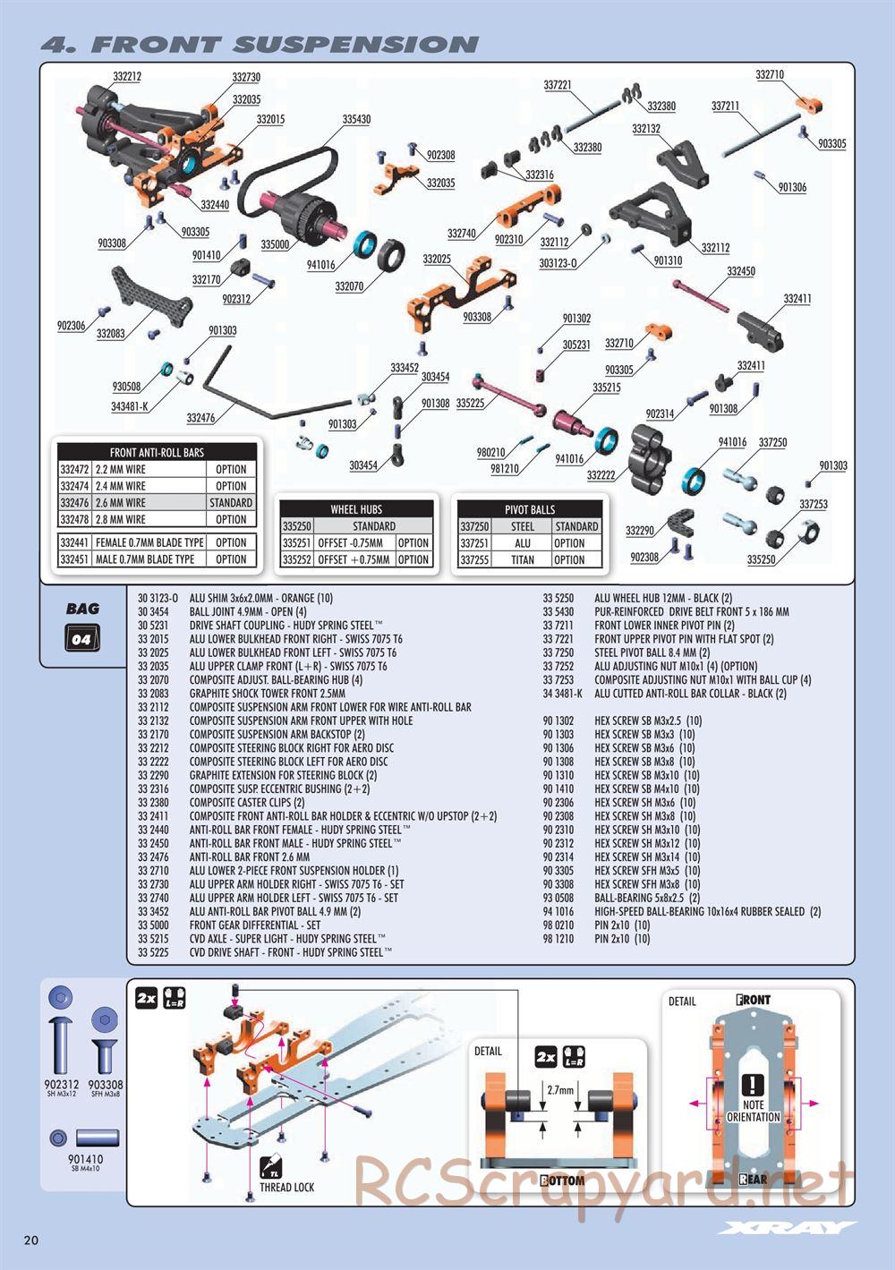 Xray - NT1 2015 Specs (NT1'15) - Manual - Page 20