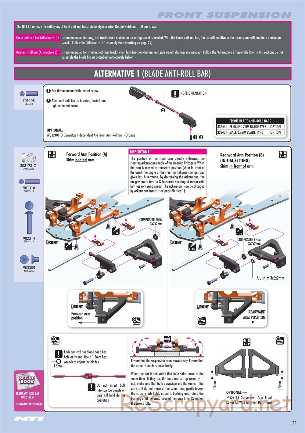 Xray - NT1 2015 Specs (NT1'15) - Manual - Page 21