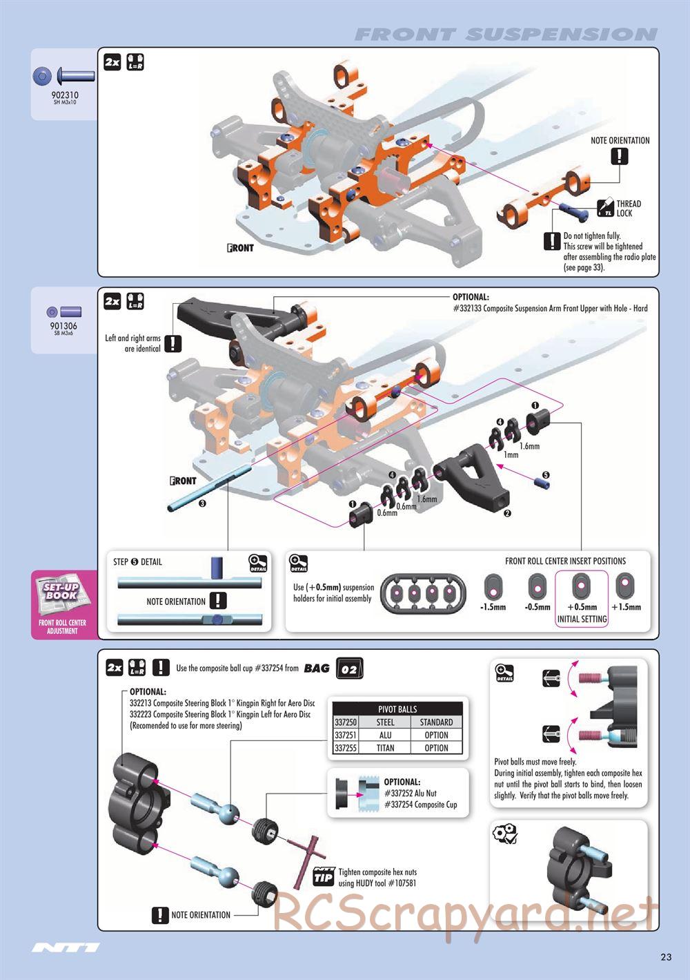 Xray - NT1 2015 Specs (NT1'15) - Manual - Page 23