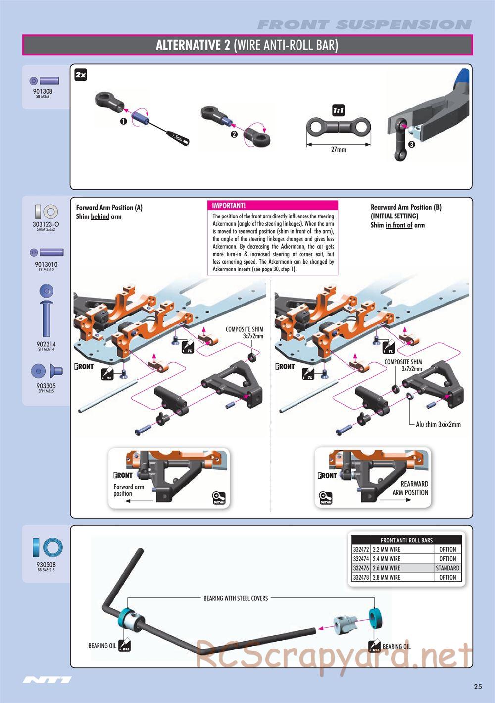 Xray - NT1 2015 Specs (NT1'15) - Manual - Page 25