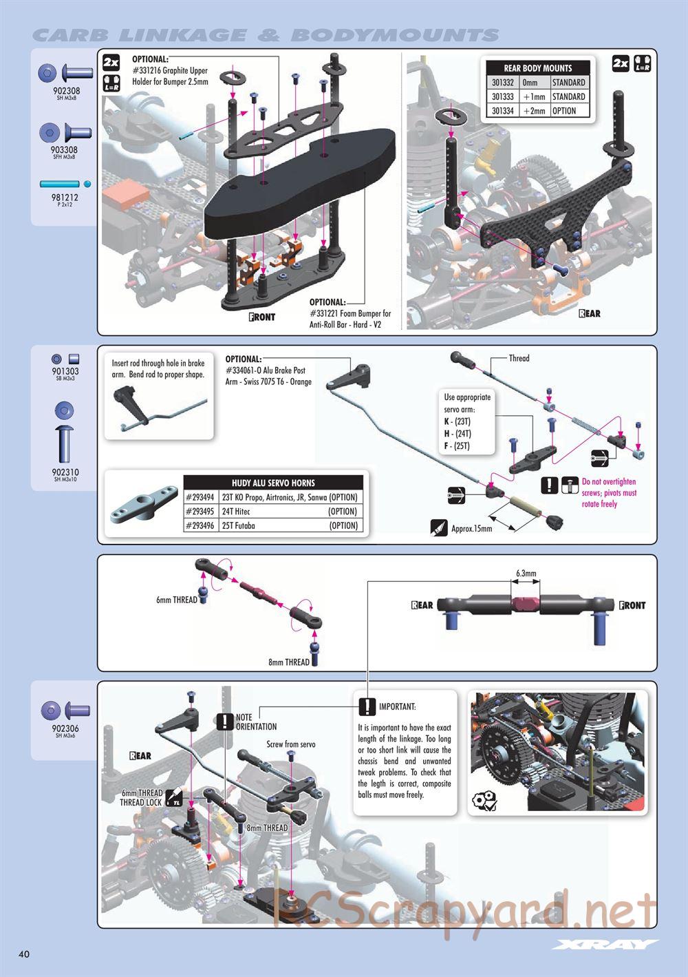 Xray - NT1 2015 Specs (NT1'15) - Manual - Page 40