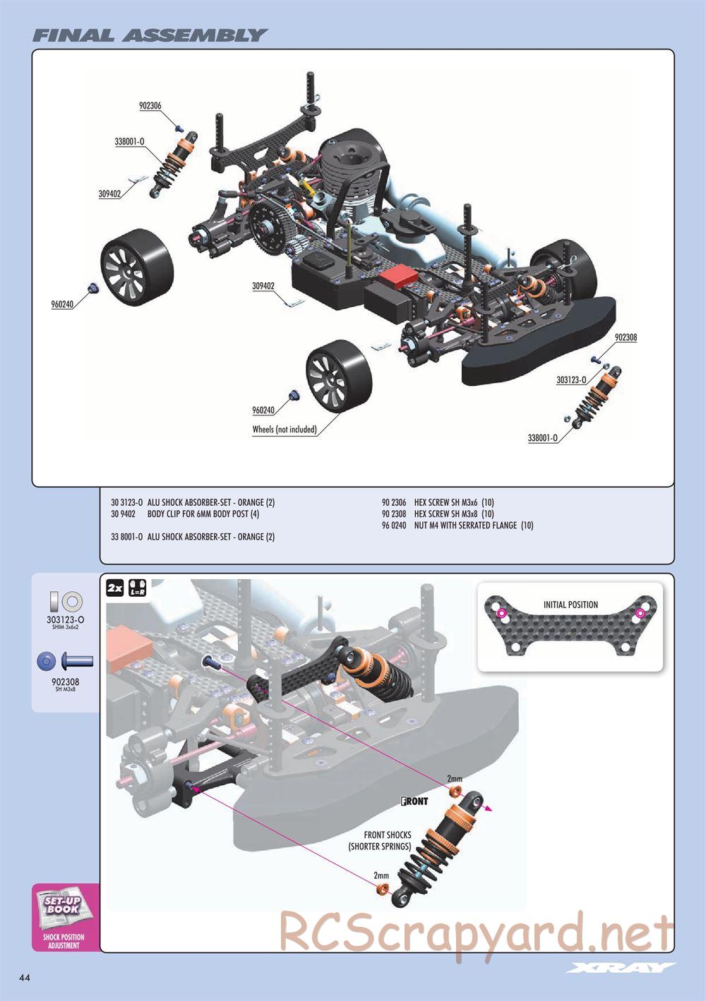 Xray - NT1 2015 Specs (NT1'15) - Manual - Page 44