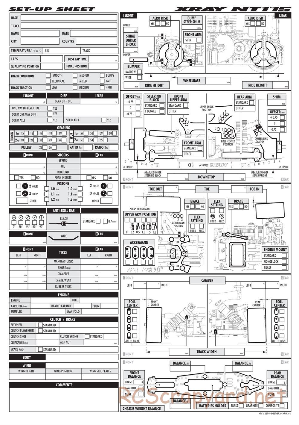 Xray - NT1 2015 Specs (NT1'15) - Manual - Page 47