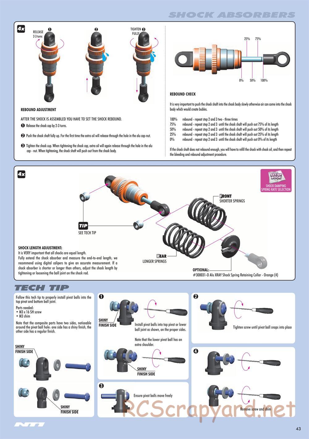 Xray - NT1 2016 Specs (NT1'16) - Manual - Page 43