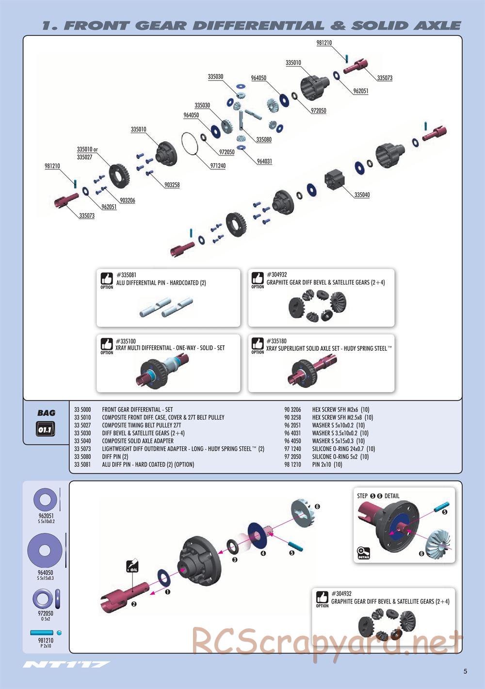 Xray - NT1 2017 Specs (NT1'17) - Manual - Page 5