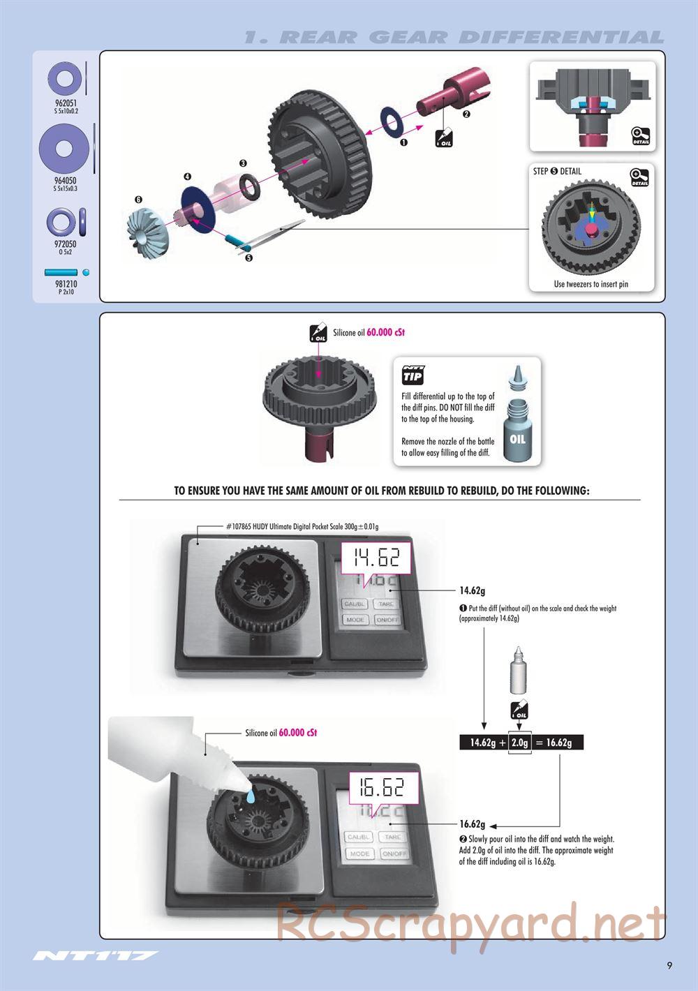 Xray - NT1 2017 Specs (NT1'17) - Manual - Page 9