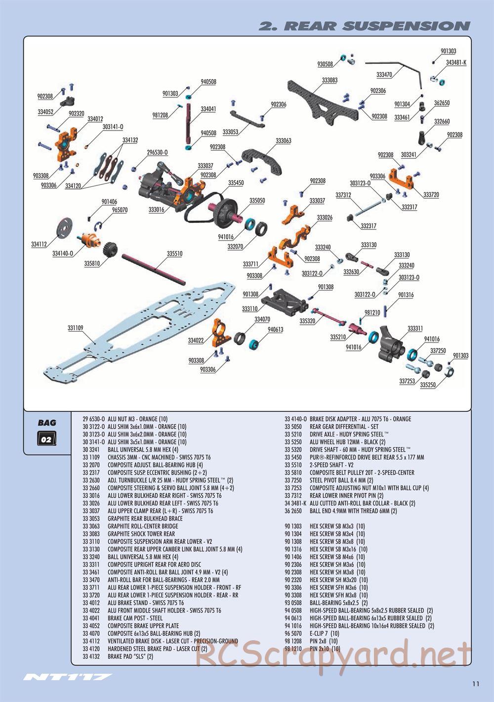 Xray - NT1 2017 Specs (NT1'17) - Manual - Page 11