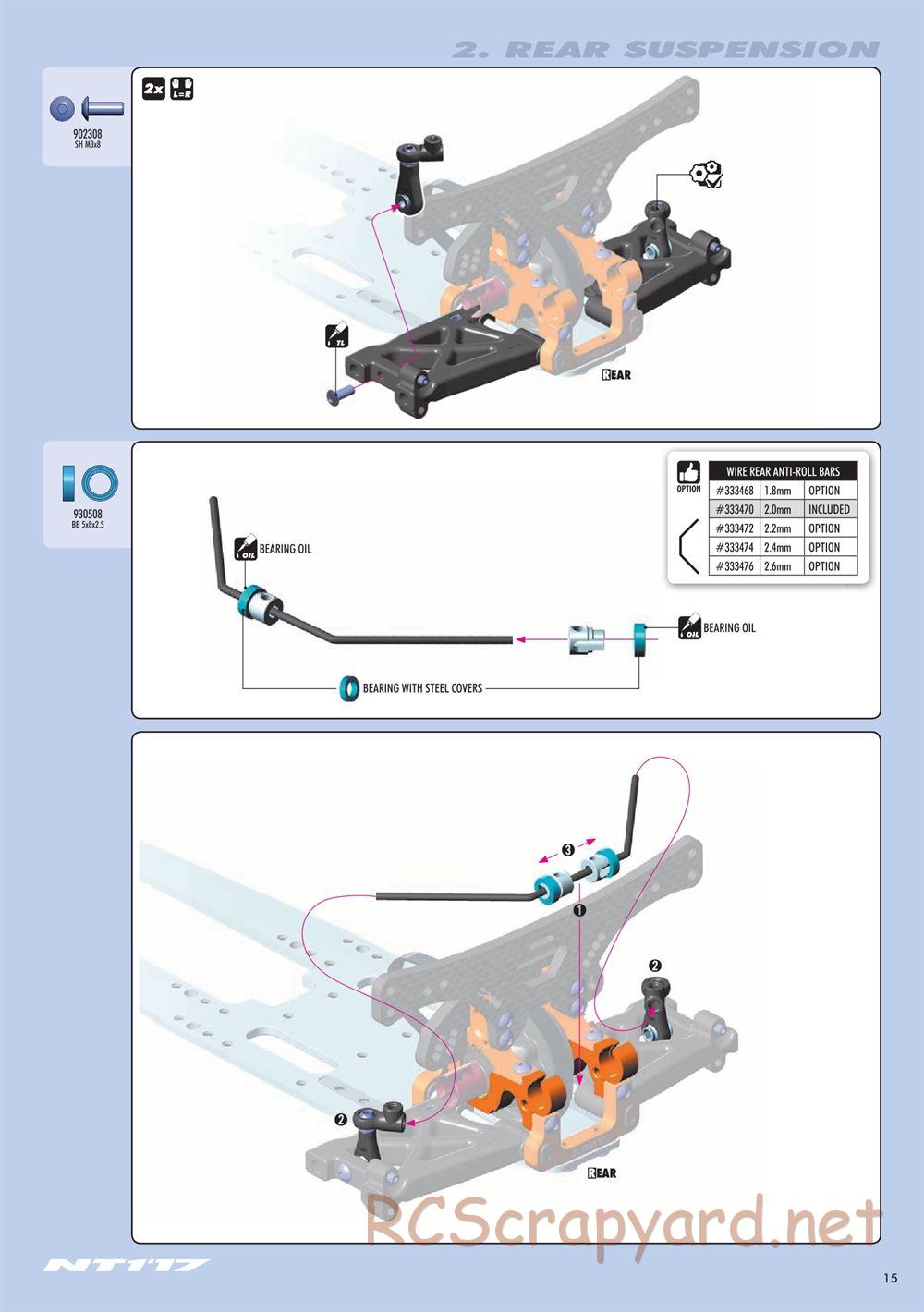 Xray - NT1 2017 Specs (NT1'17) - Manual - Page 15