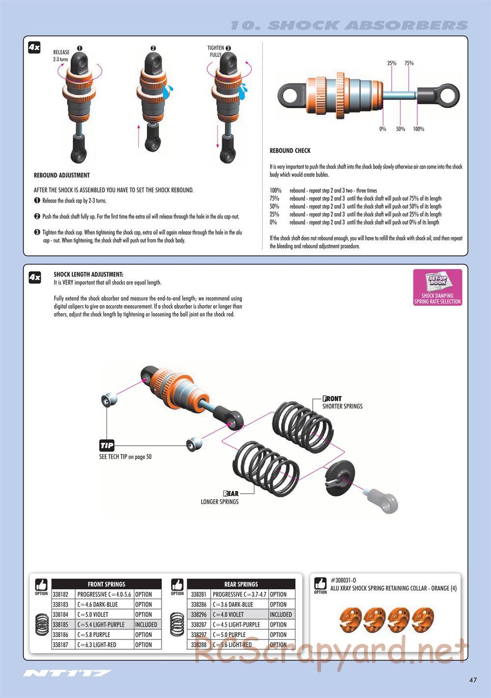 Xray - NT1 2017 Specs (NT1'17) - Manual - Page 47