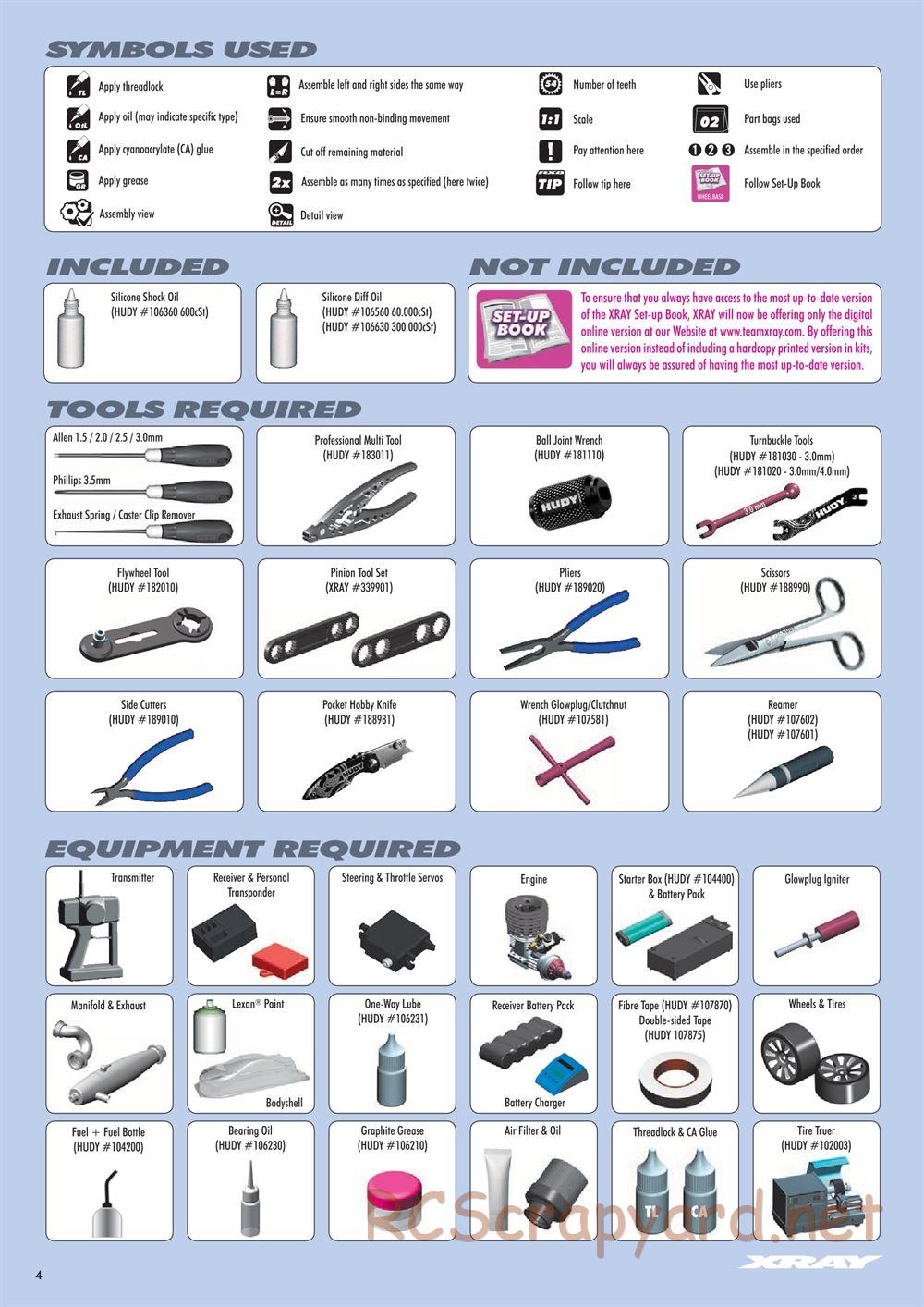 Xray - NT1 2018 Specs (NT1'18) - Manual - Page 4