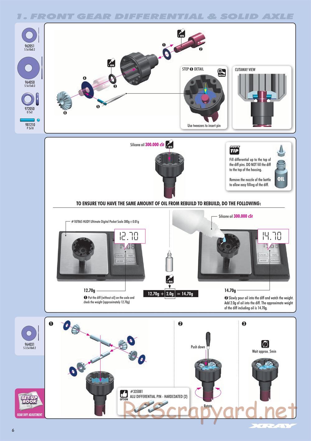 Xray - NT1 2018 Specs (NT1'18) - Manual - Page 6