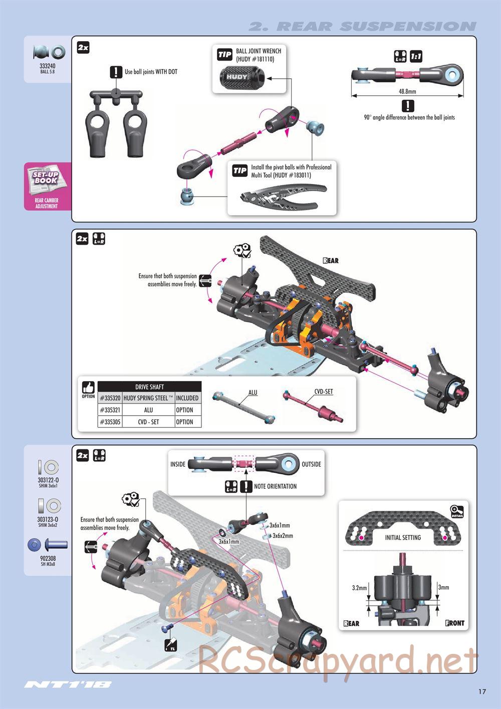 Xray - NT1 2018 Specs (NT1'18) - Manual - Page 17