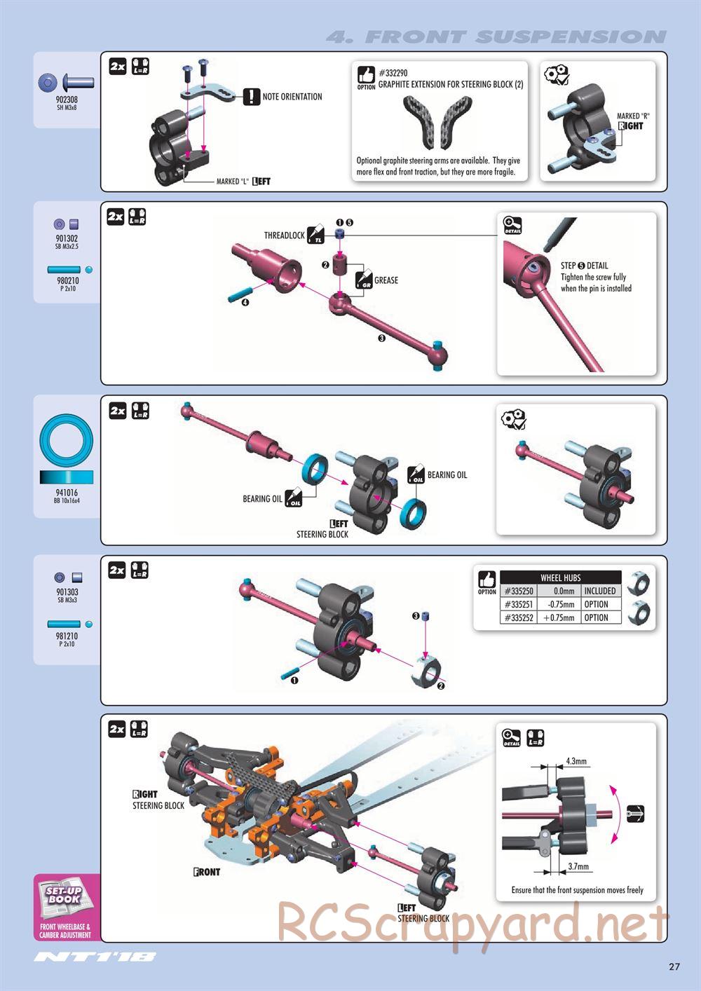 Xray - NT1 2018 Specs (NT1'18) - Manual - Page 27