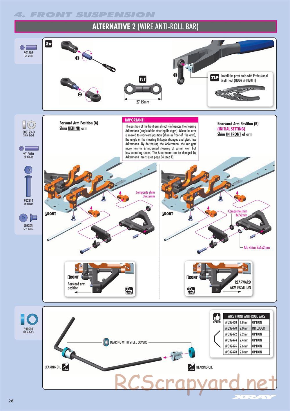 Xray - NT1 2018 Specs (NT1'18) - Manual - Page 28