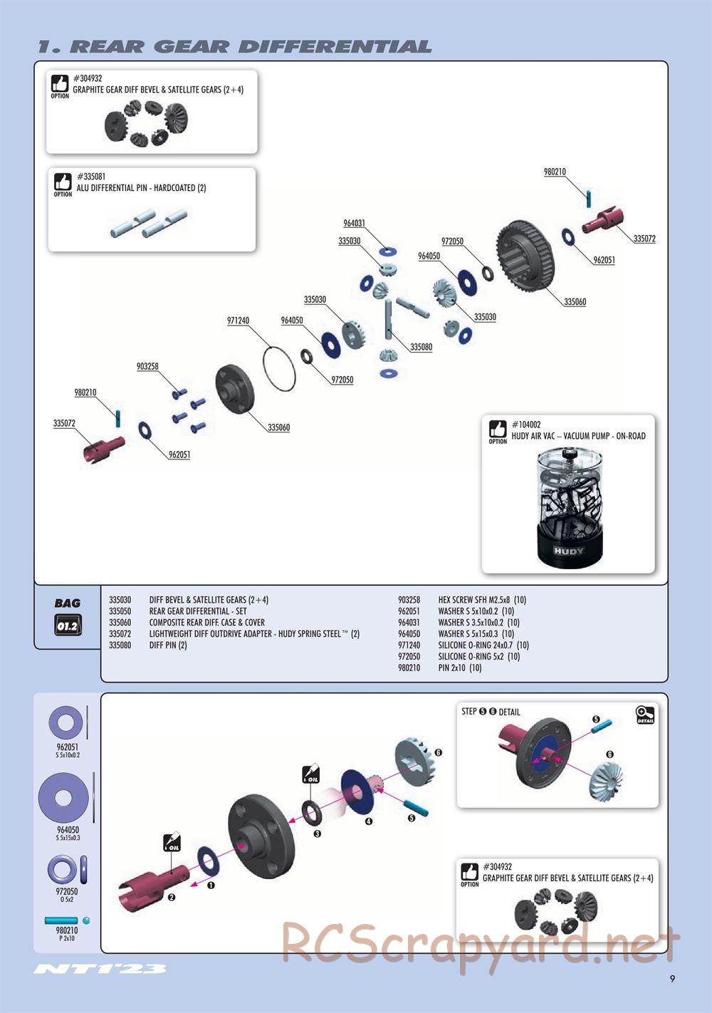 Xray - NT1 2023 Specs (NT1'23) - Manual - Page 9
