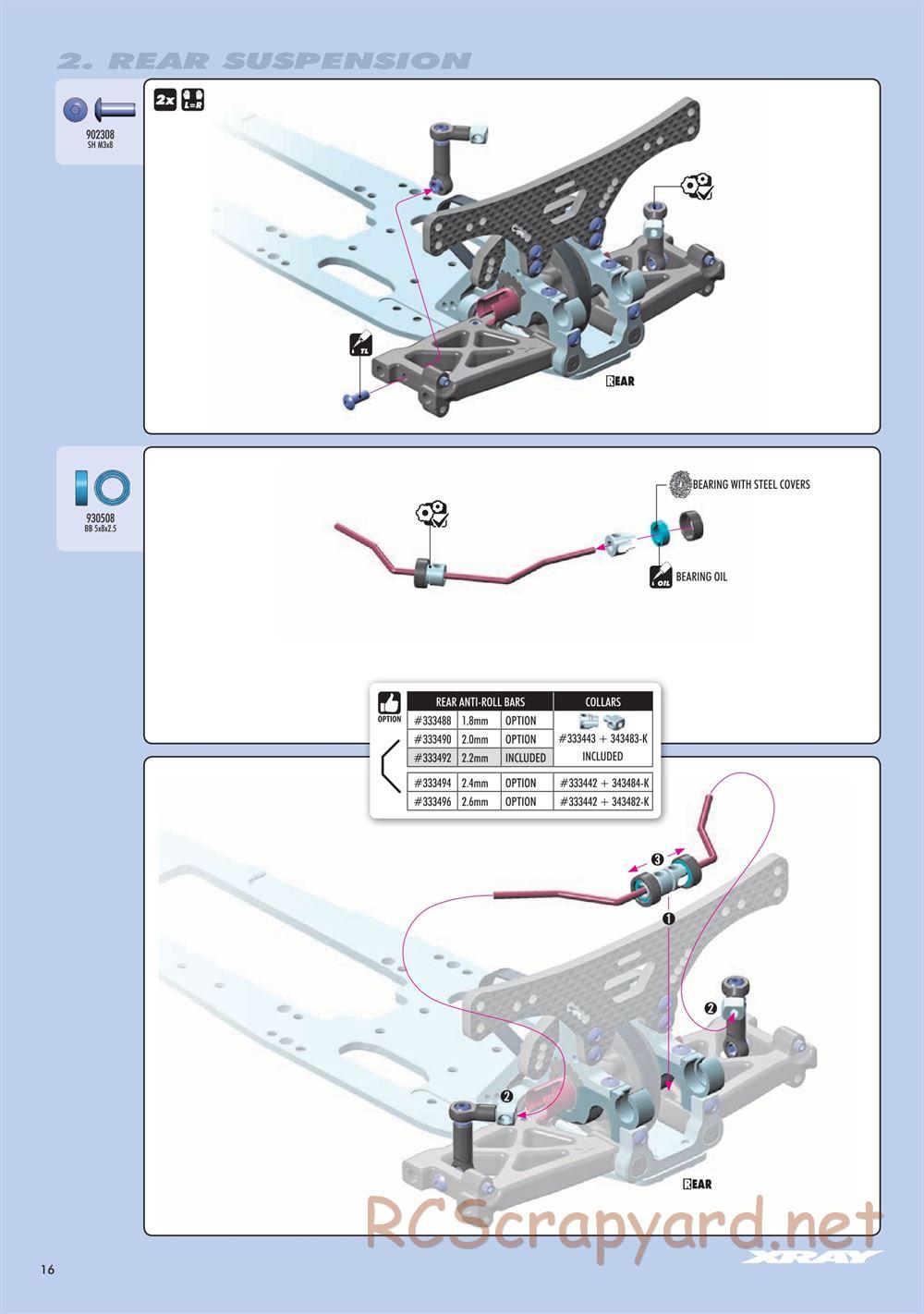 Xray - NT1 2023 Specs (NT1'23) - Manual - Page 16