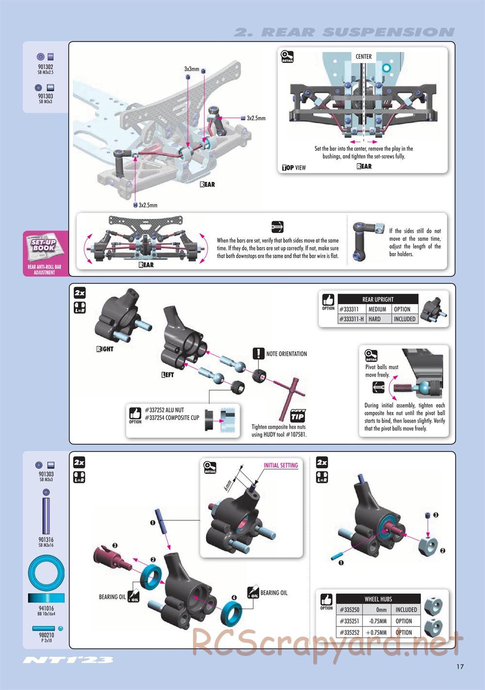 Xray - NT1 2023 Specs (NT1'23) - Manual - Page 17