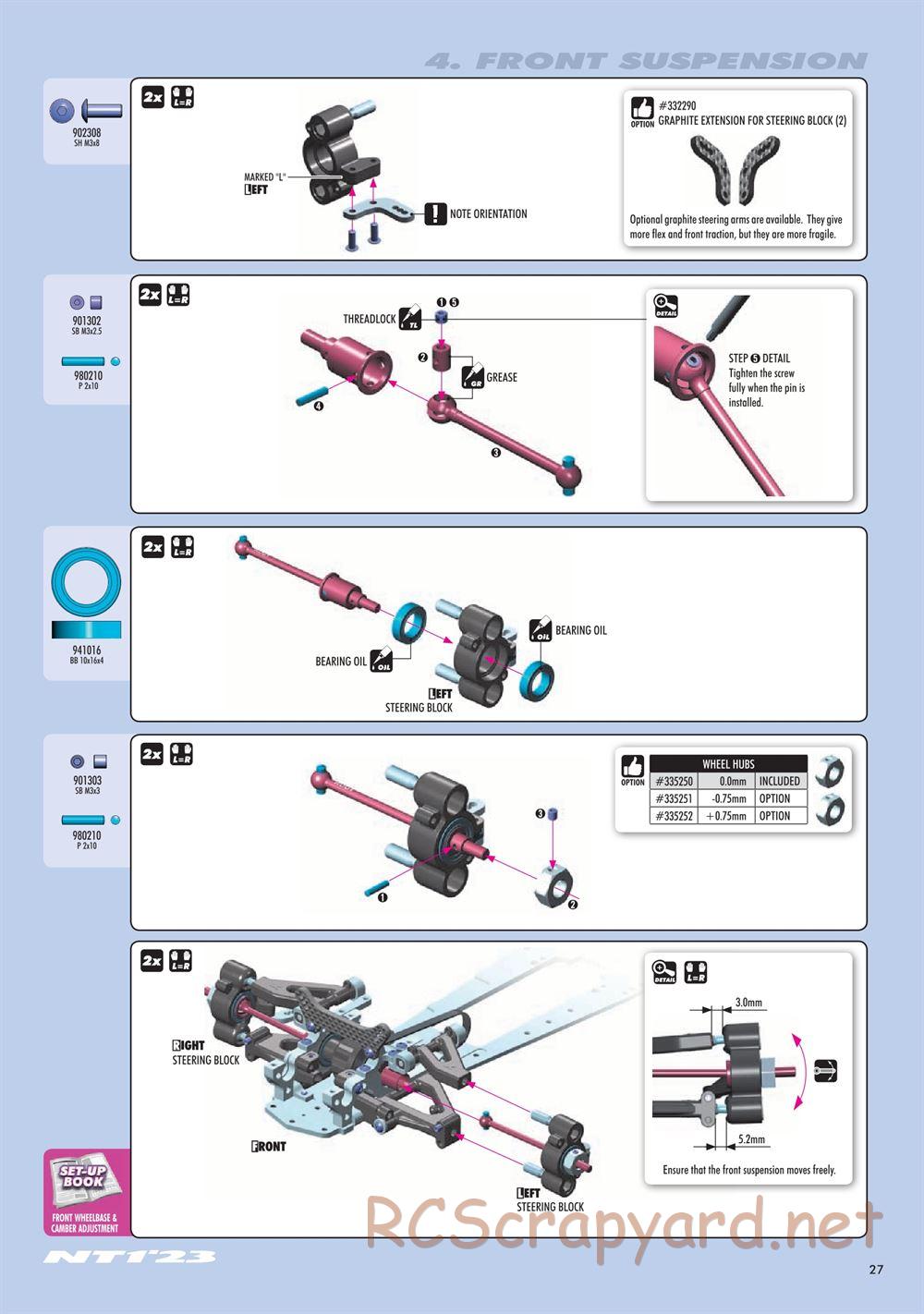 Xray - NT1 2023 Specs (NT1'23) - Manual - Page 27