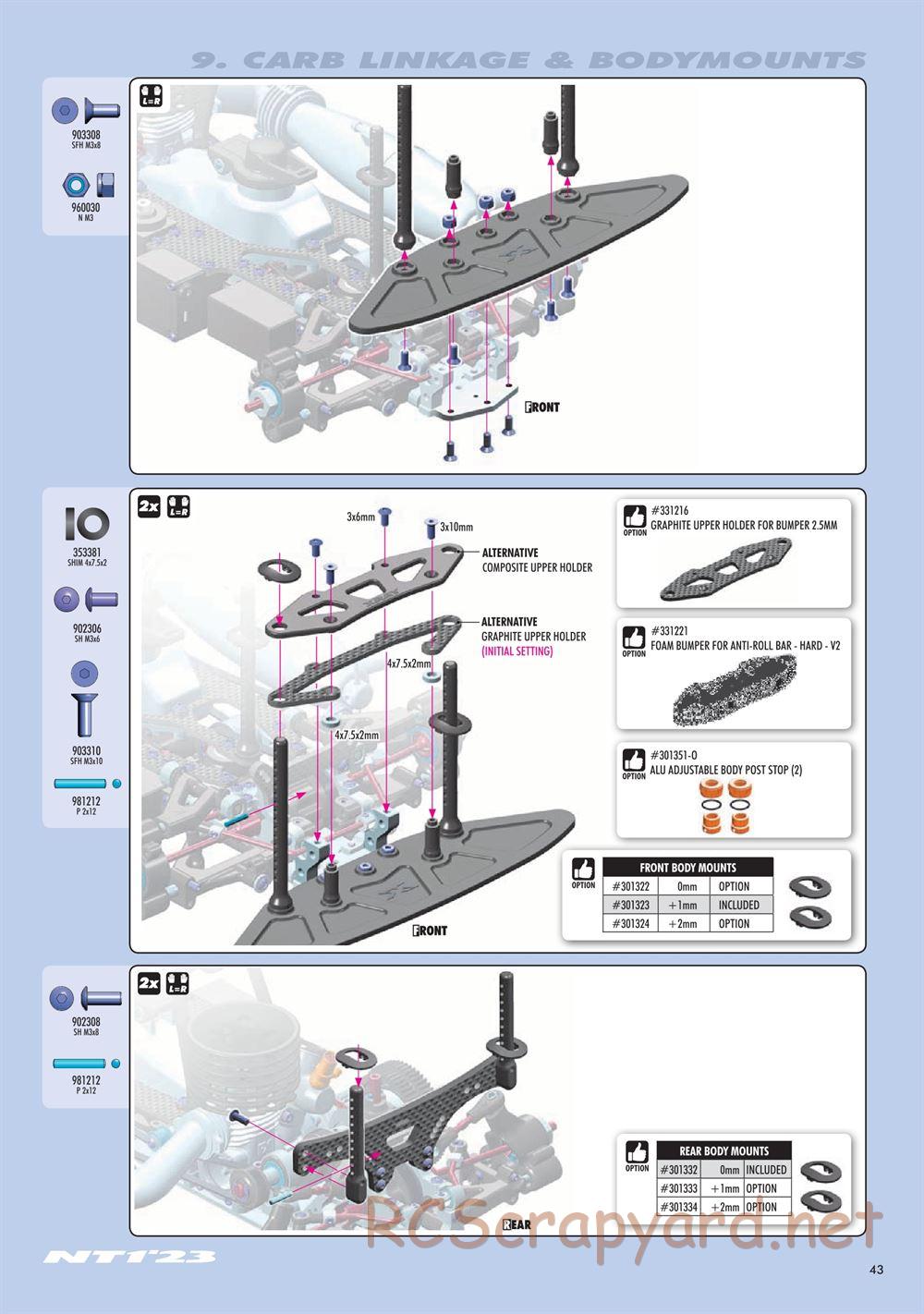 Xray - NT1 2023 Specs (NT1'23) - Manual - Page 43