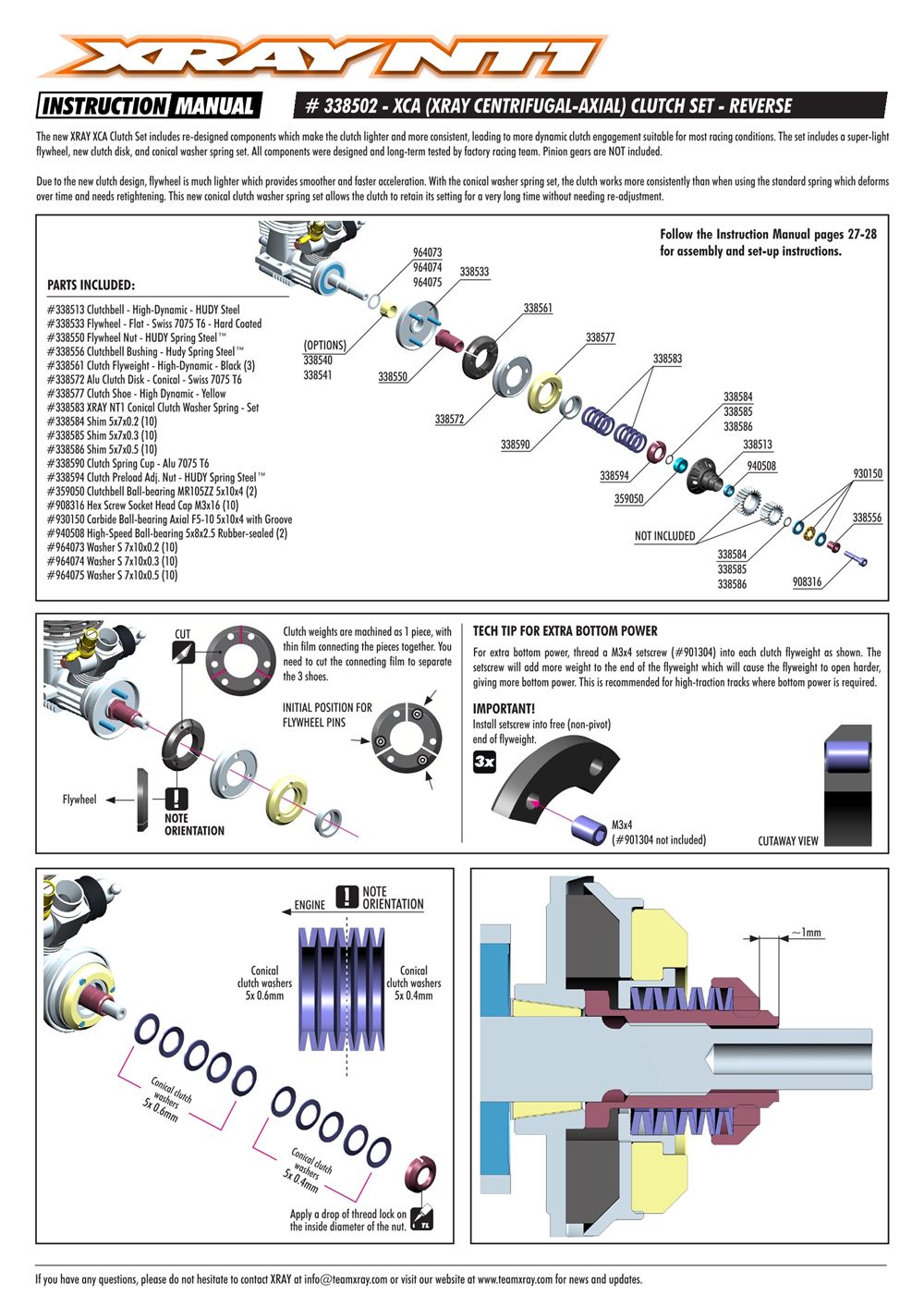 Xray - NT1 PRO (2012) - Supplementary Manual - Page 2